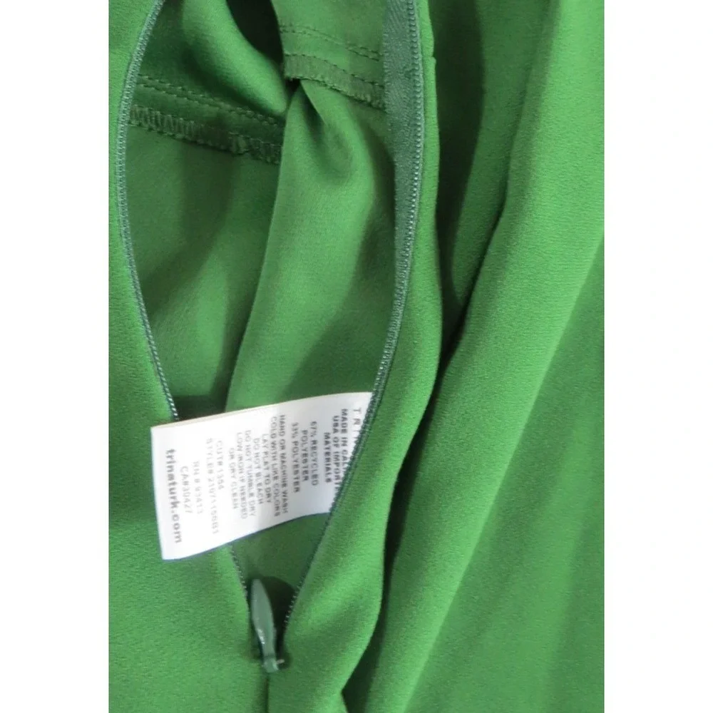 NWT Trina Turk Mellow Top Womens 0 Green Recycled Polyester V-Neck Dolman Sleeve